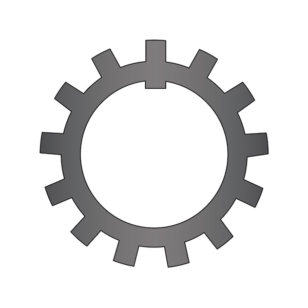 Huyett External Tooth Lock Washer, Steel, Plain Finish MB07 Zoro